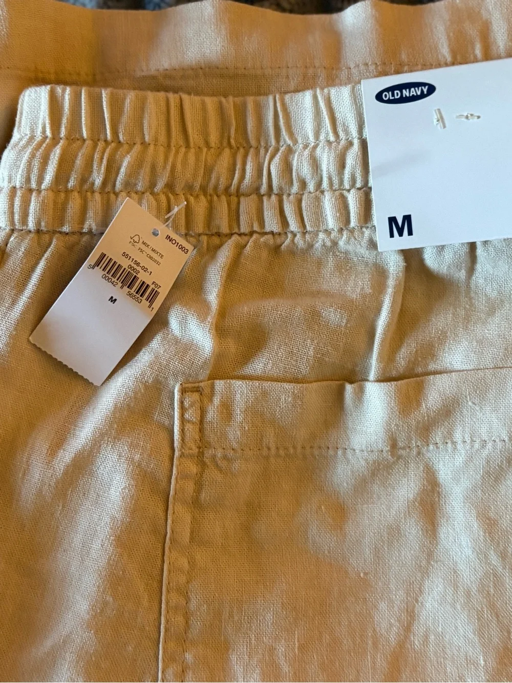 Old Navy Neutral Beige Elastic-Waist Pants